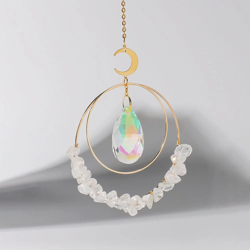 Crystal Chips Moon Suncatcher - Glova