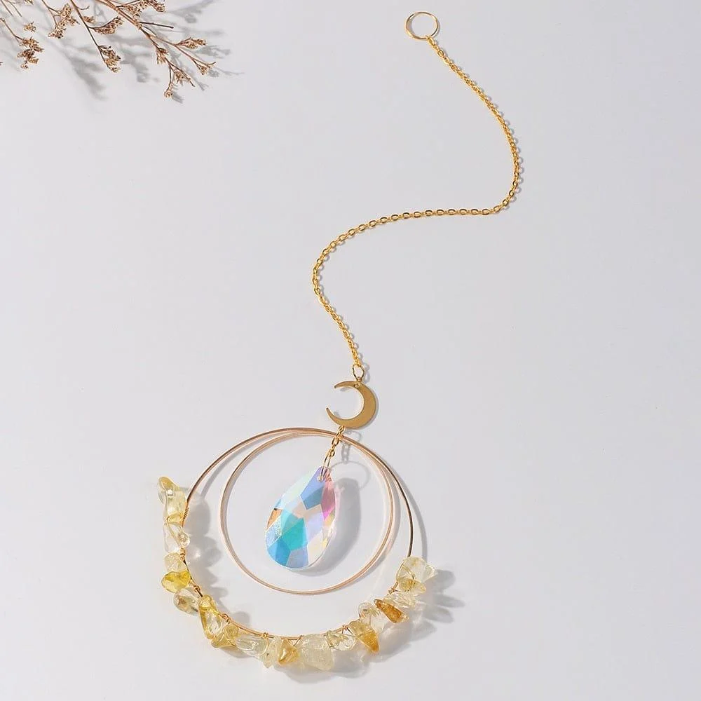 Crystal Chips Moon Suncatcher - Glova