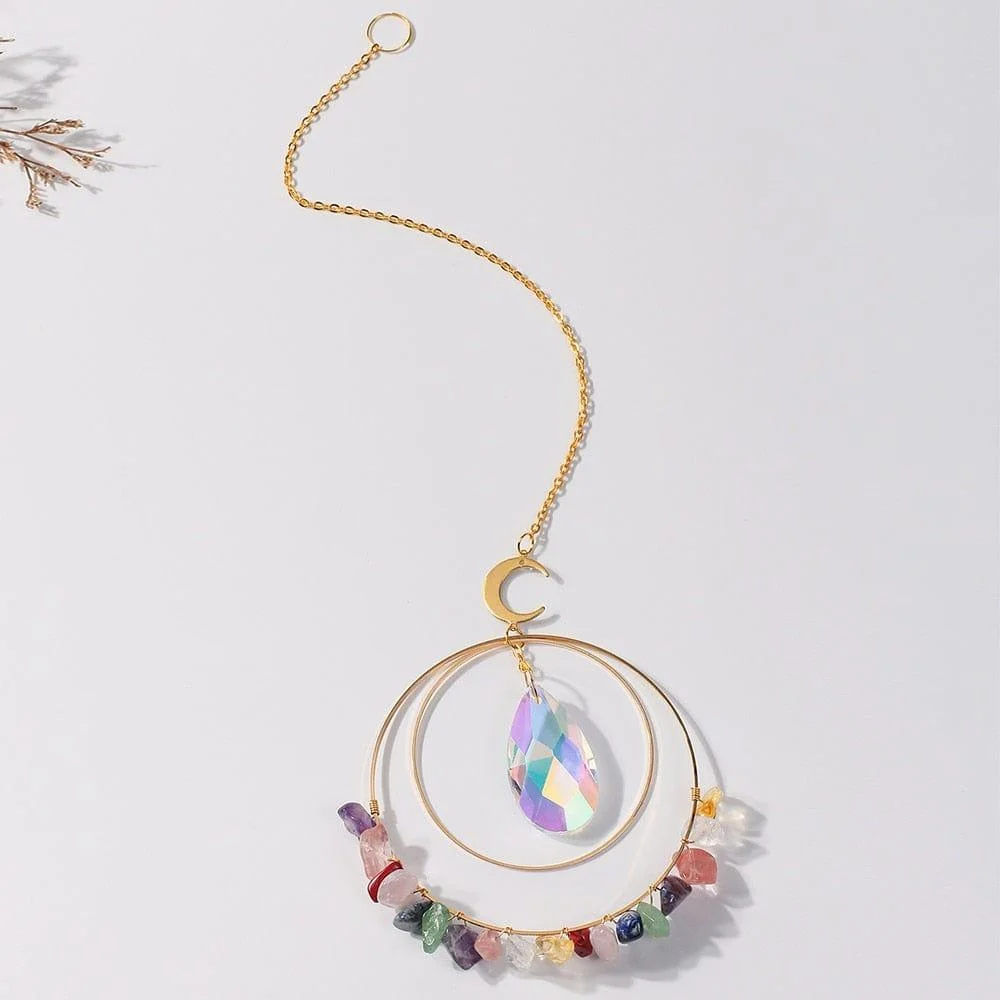 Crystal Chips Moon Suncatcher - Glova