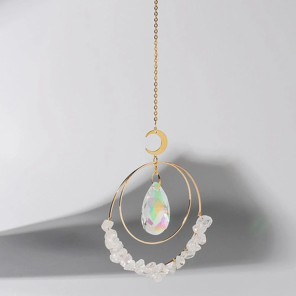 Crystal Chips Moon Suncatcher - Glova