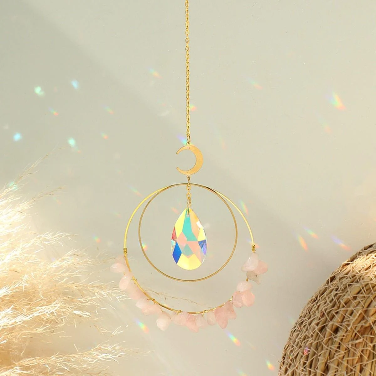 Crystal Chips Moon Suncatcher - Glova