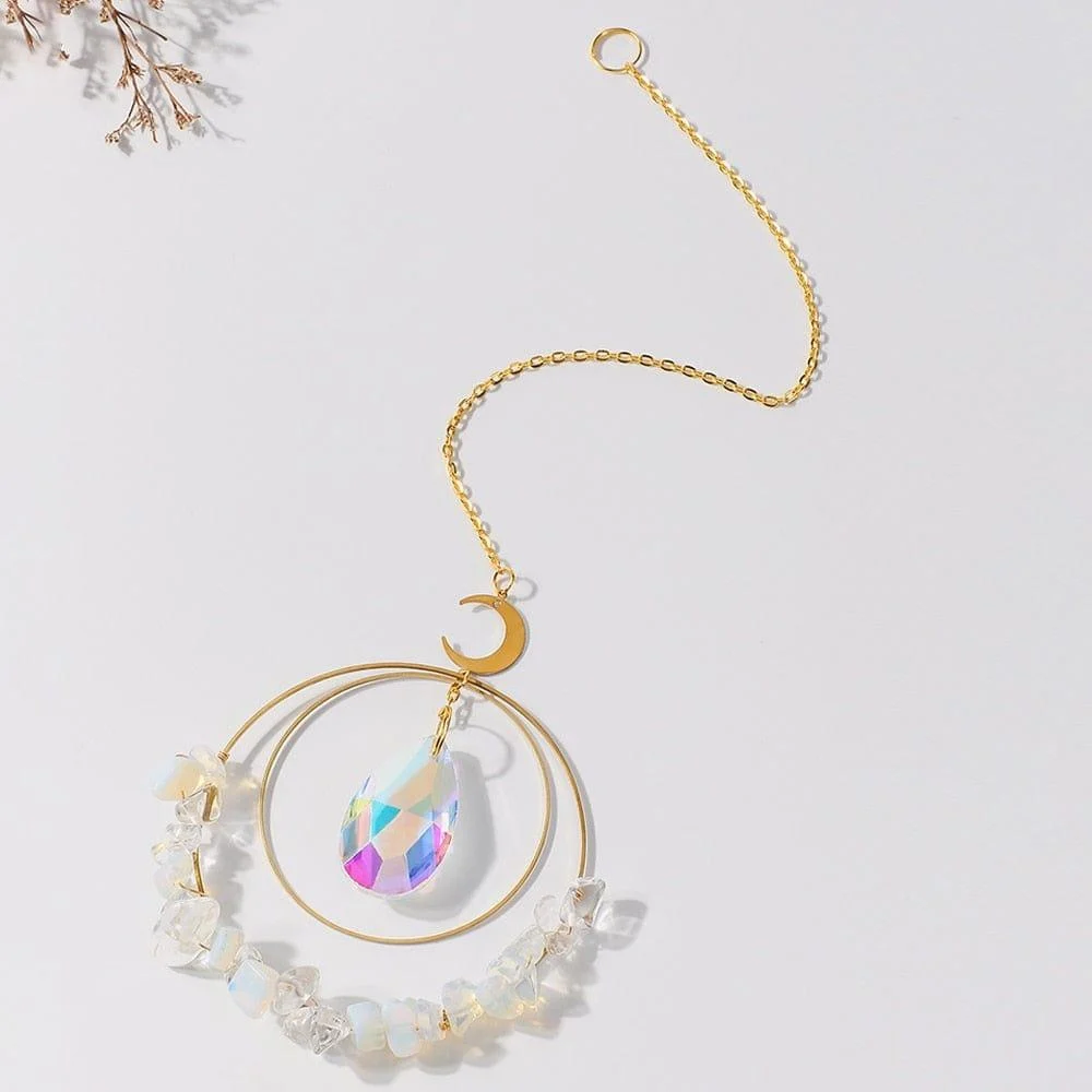 Crystal Chips Moon Suncatcher - Glova