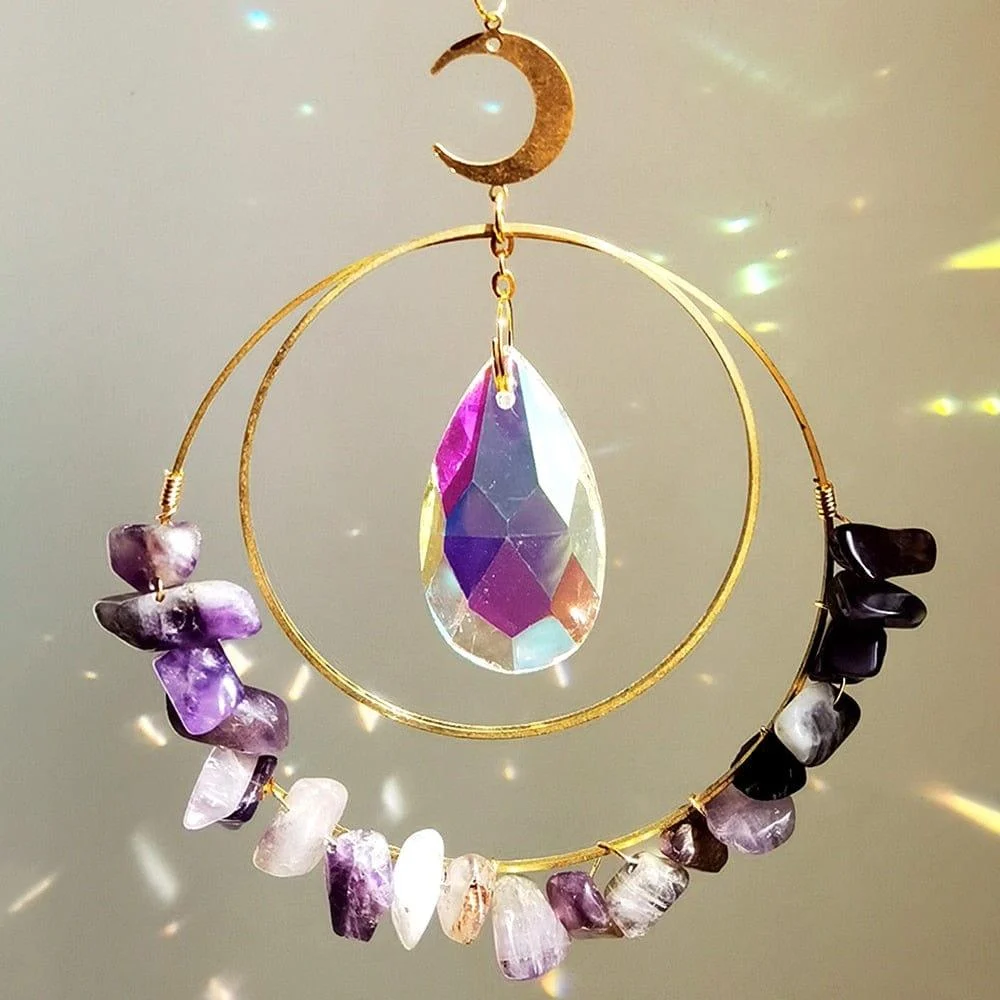 Crystal Chips Moon Suncatcher - Glova