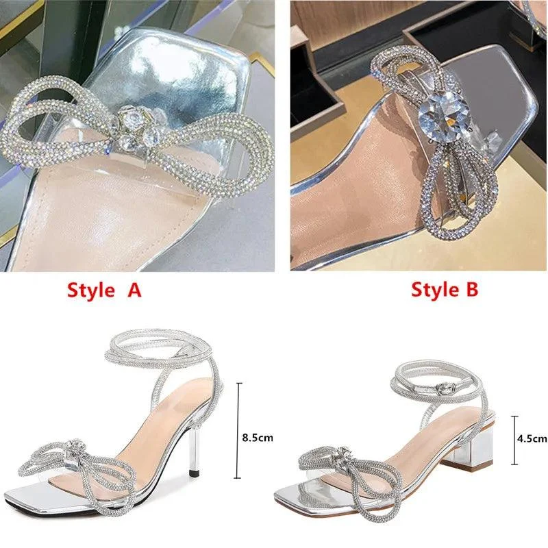 Crystal Rhinestones Bowknot High heels Shoes - Glova