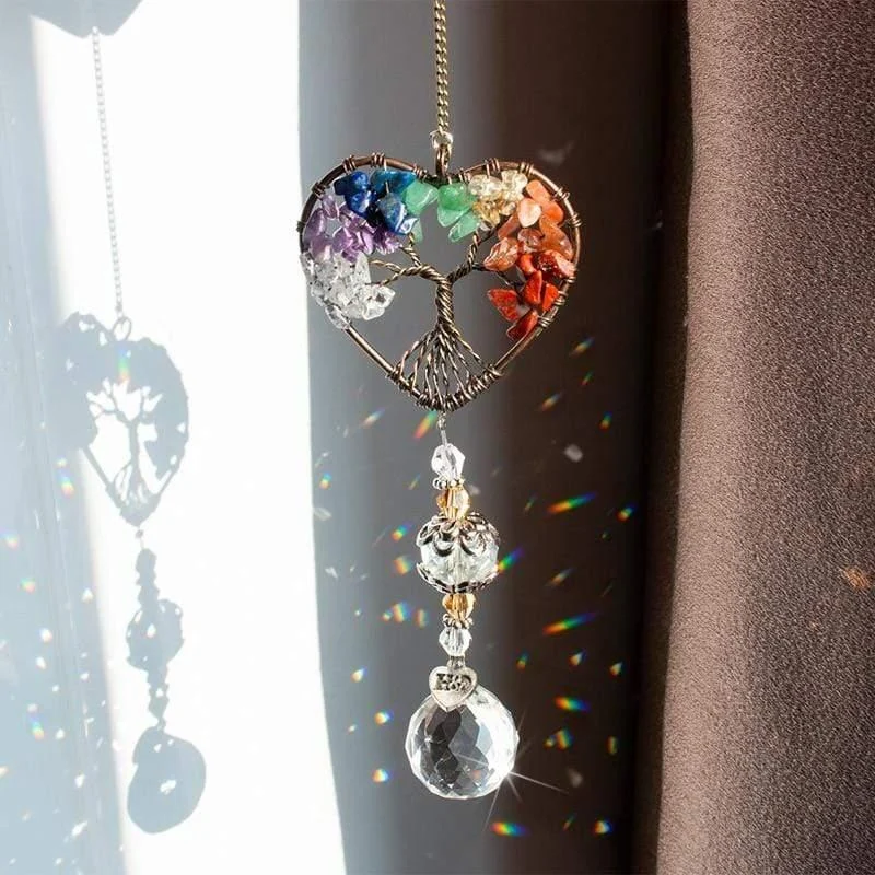 Crystal Wind Chime Tree Of Life Suncatcher - Glova