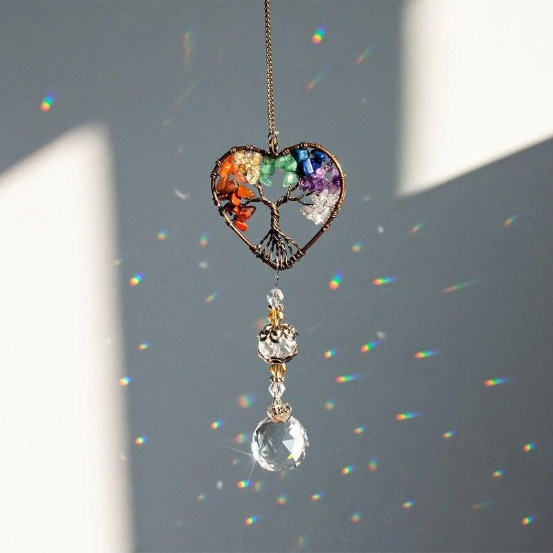 Crystal Wind Chime Tree Of Life Suncatcher - Glova