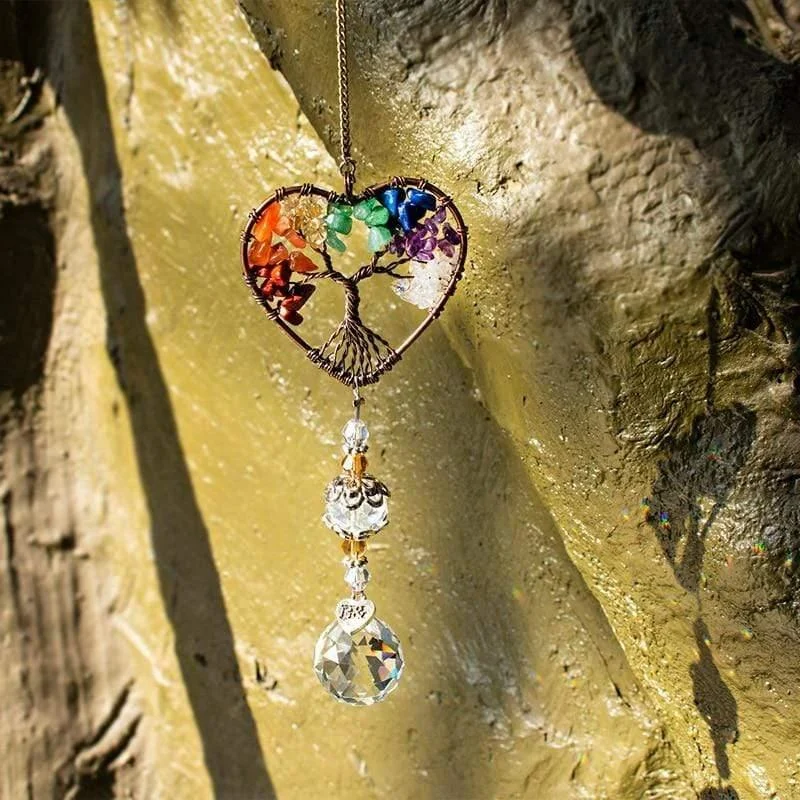 Crystal Wind Chime Tree Of Life Suncatcher - Glova