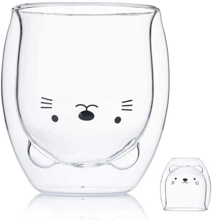 Cute Animals Double Glass Mug - Glova