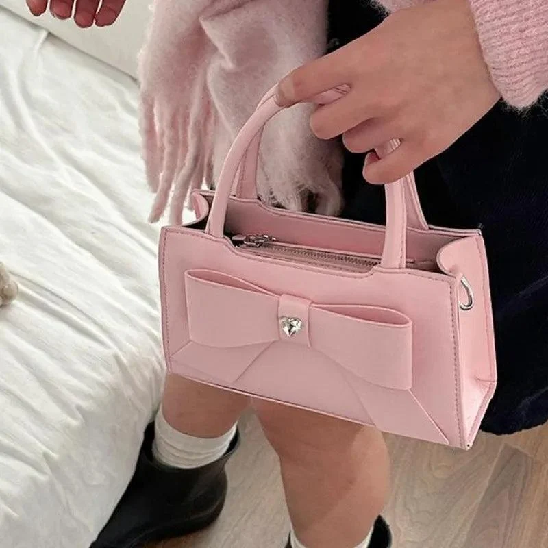 Cute Bow Small Pu Leather Elegant Crossbody Bag - Glova