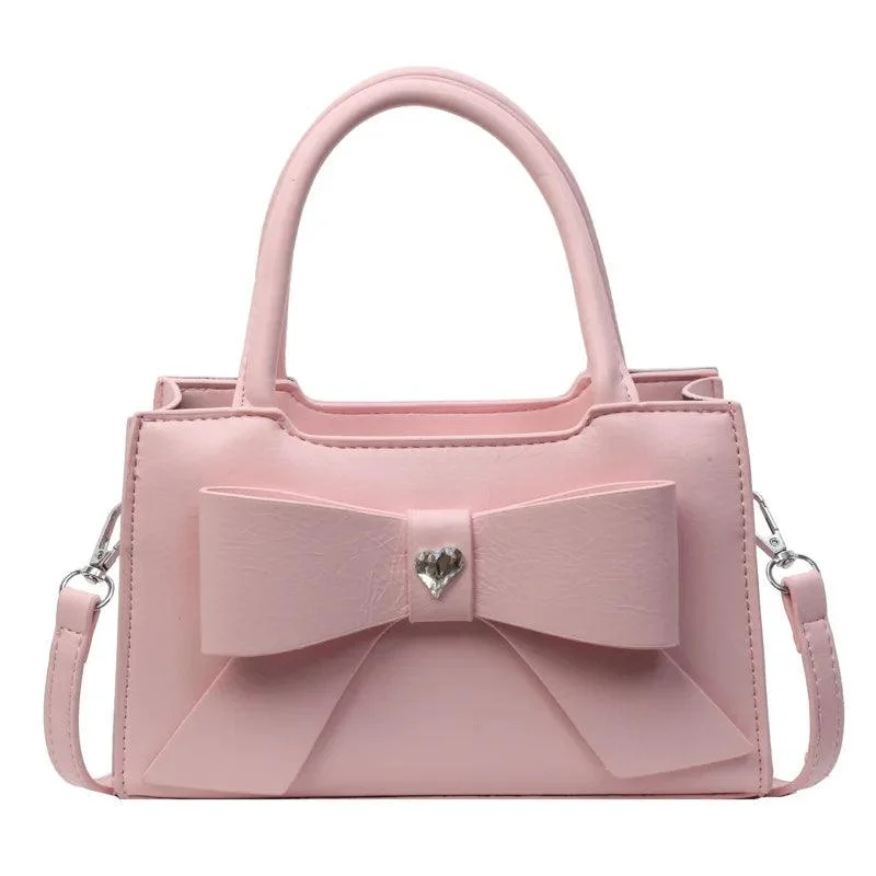 Cute Bow Small Pu Leather Elegant Crossbody Bag - Glova