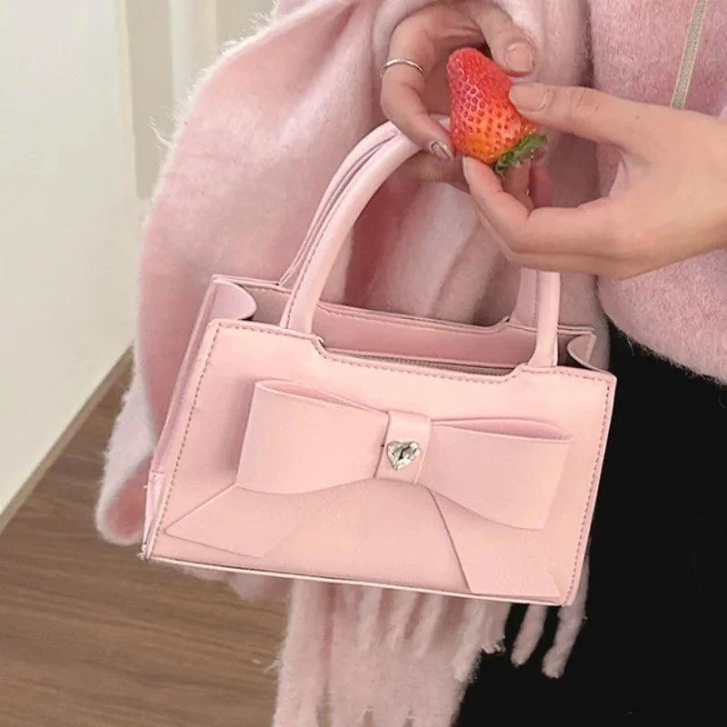 Cute Bow Small Pu Leather Elegant Crossbody Bag - Glova