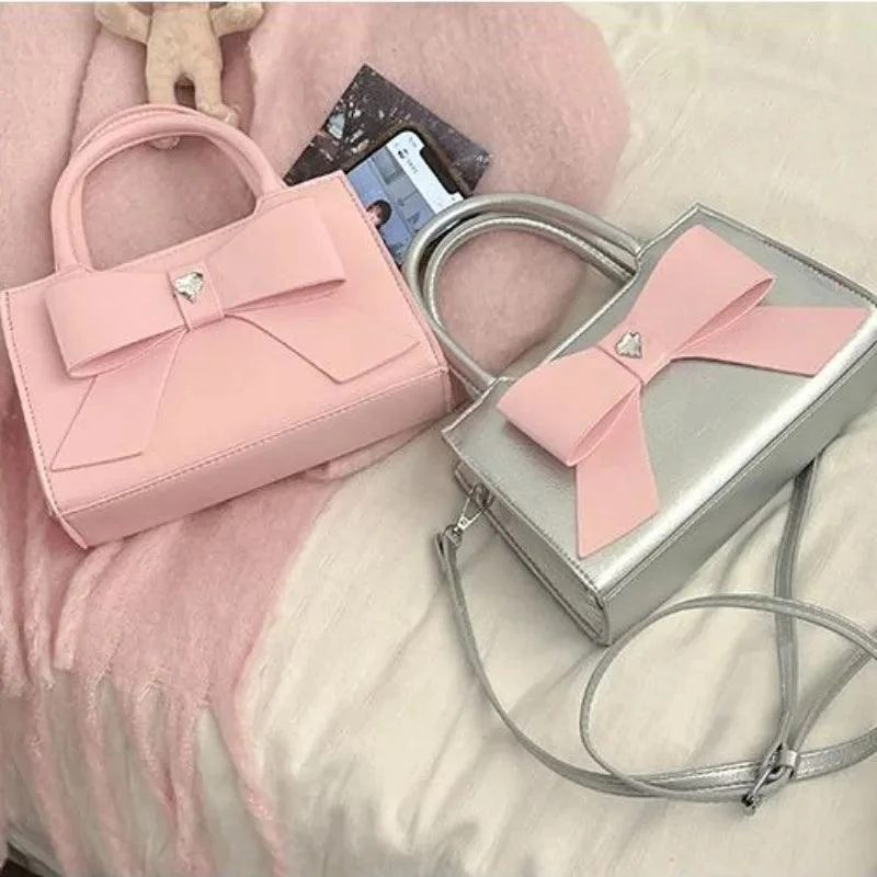 Cute Bow Small Pu Leather Elegant Crossbody Bag - Glova