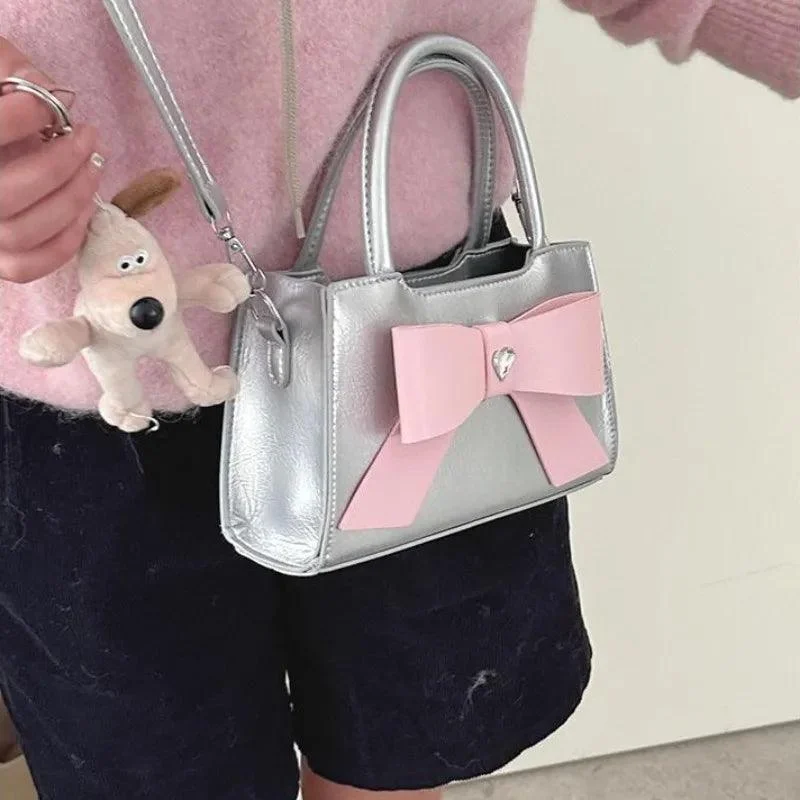 Cute Bow Small Pu Leather Elegant Crossbody Bag - Glova