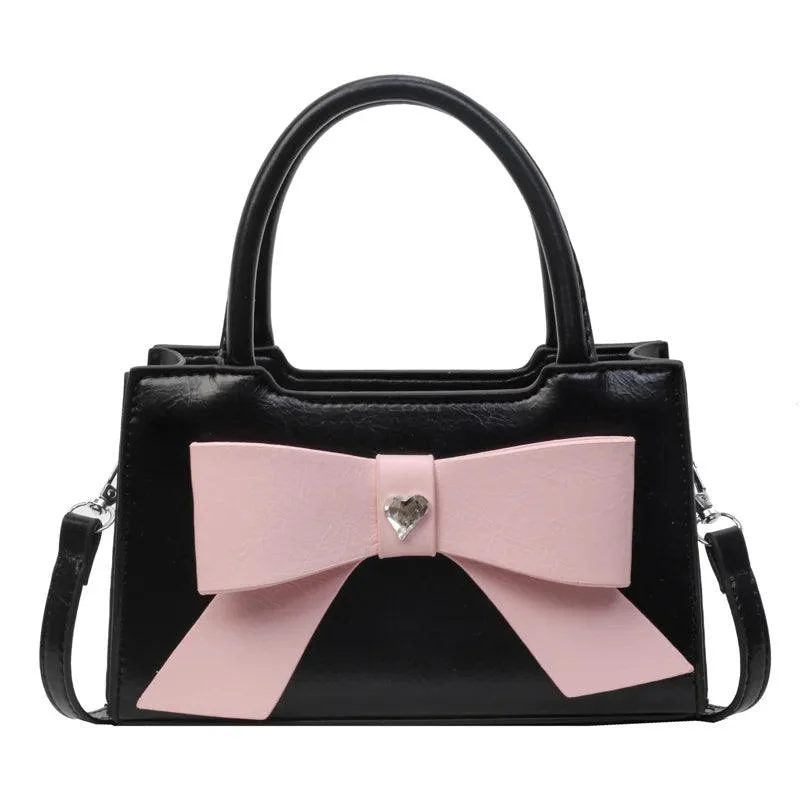 Cute Bow Small Pu Leather Elegant Crossbody Bag - Glova