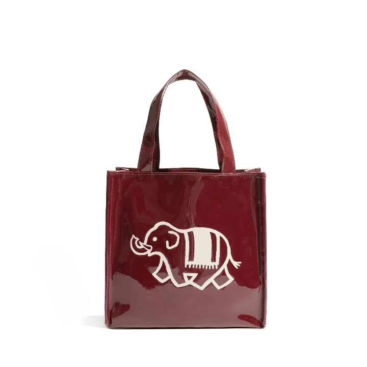 Cute Elephant Print Mini Glossy Tote - Glova