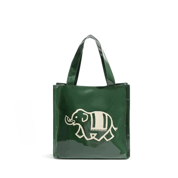 Cute Elephant Print Mini Glossy Tote - Glova