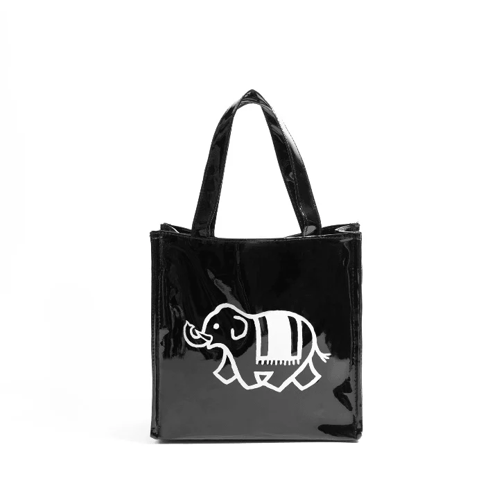 Cute Elephant Print Mini Glossy Tote - Glova