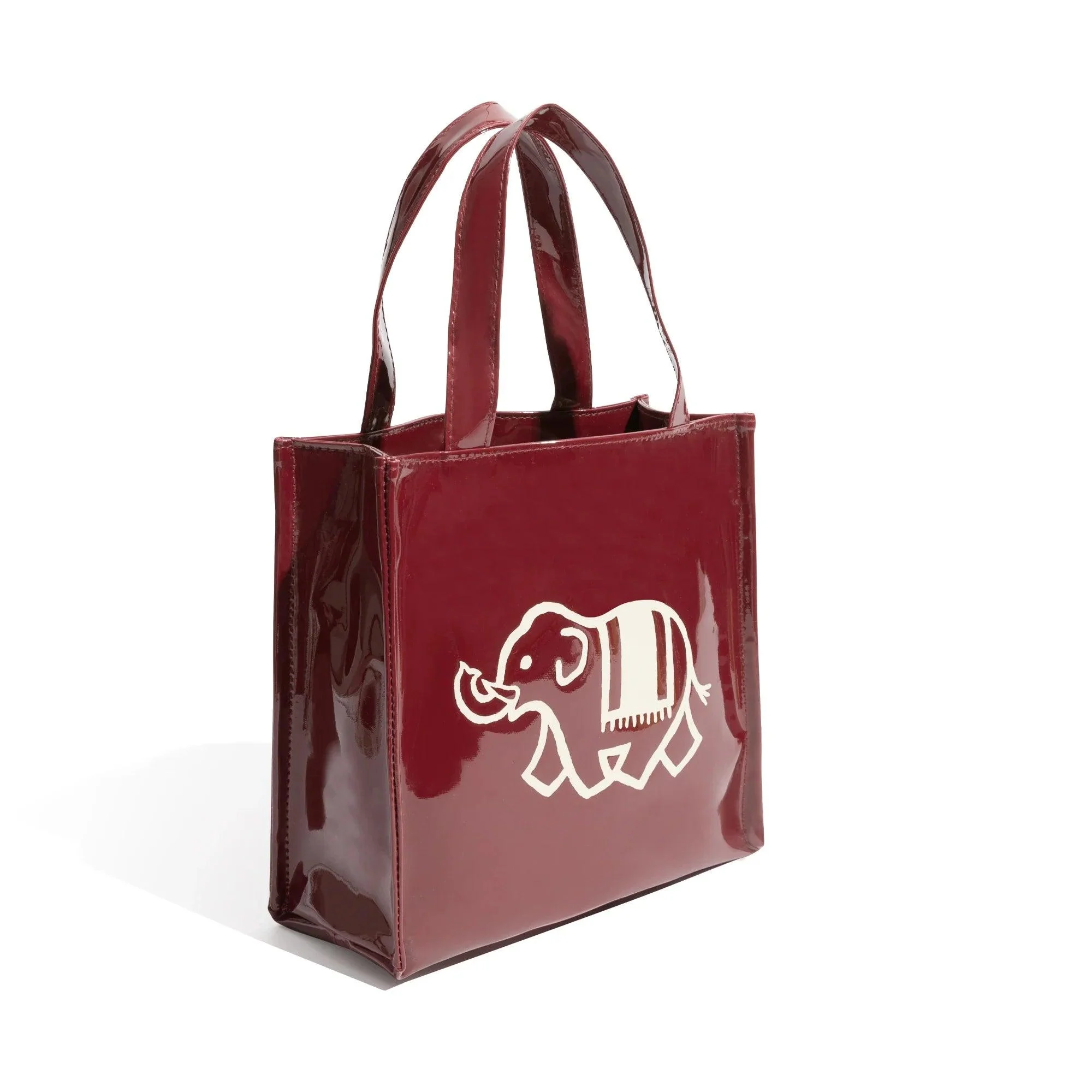 Cute Elephant Print Mini Glossy Tote - Glova