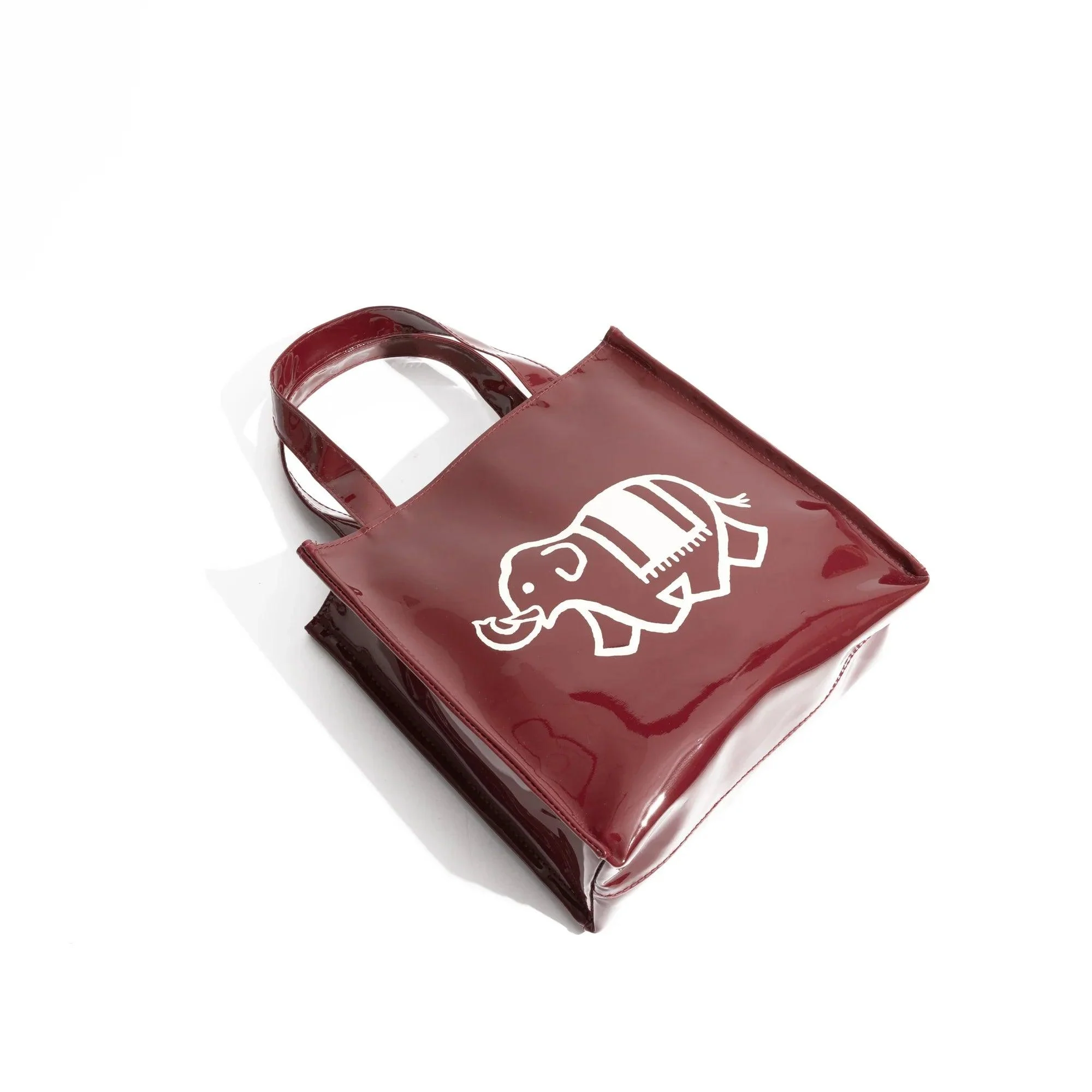 Cute Elephant Print Mini Glossy Tote - Glova