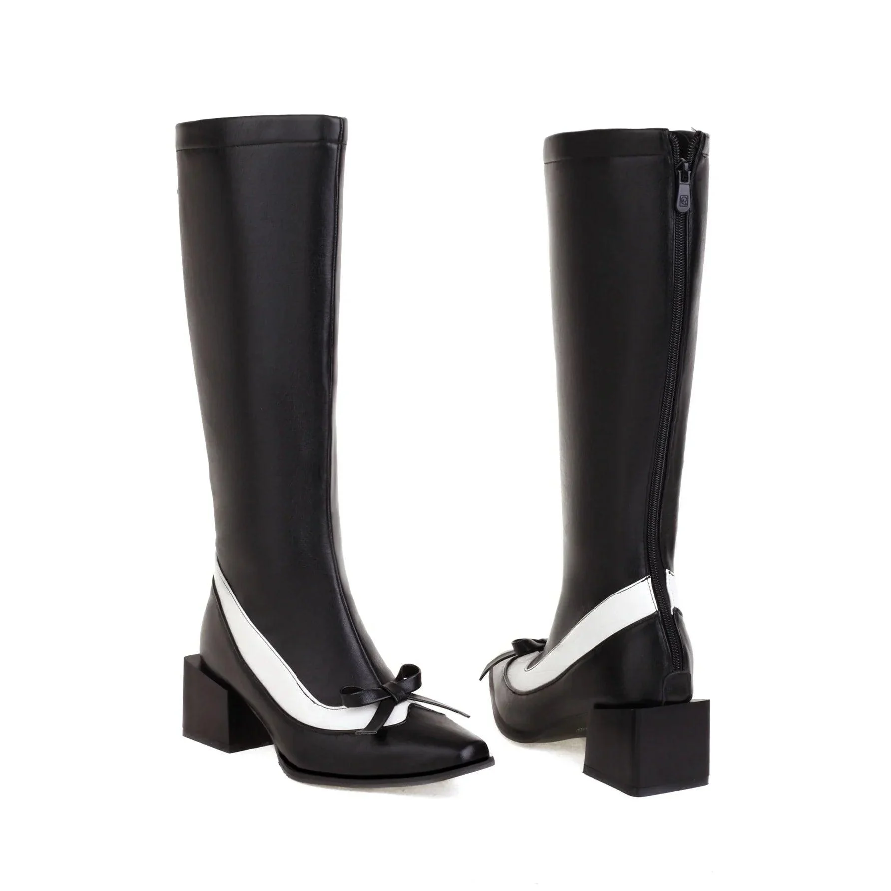 Cute Lolita Knee Boots Bowtie Long Booties - Glova