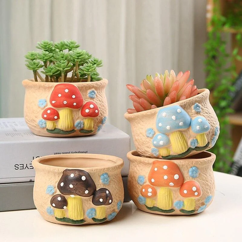 Cute Mushrooms Planter Pot - Glova