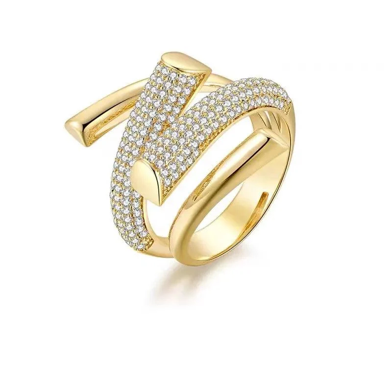 CZ Double Wrap Rings - Gold or Silver - Glova