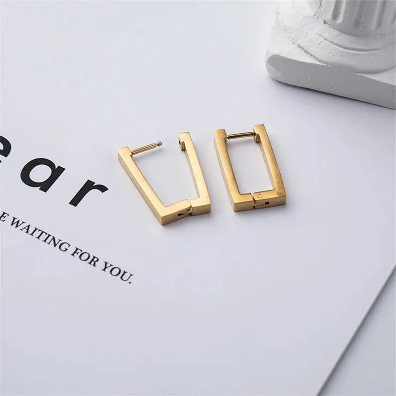 Dafne Minimalist Square Hoop Earrings - Glova