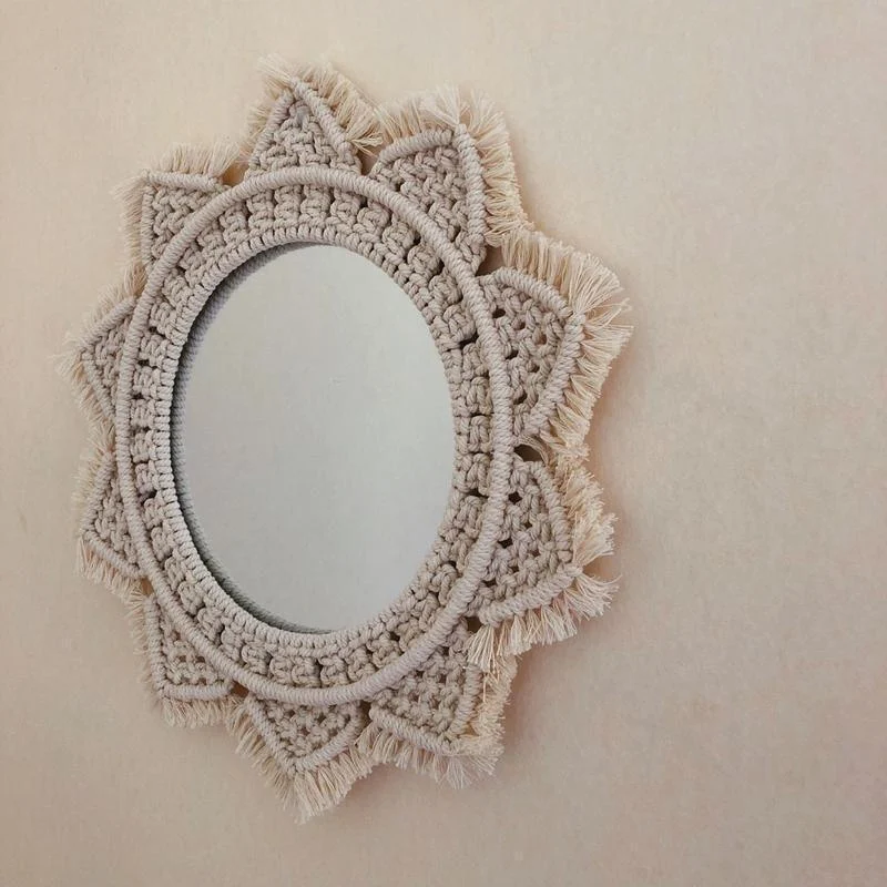 Dahlia Cotton Macrame Mirror - Glova