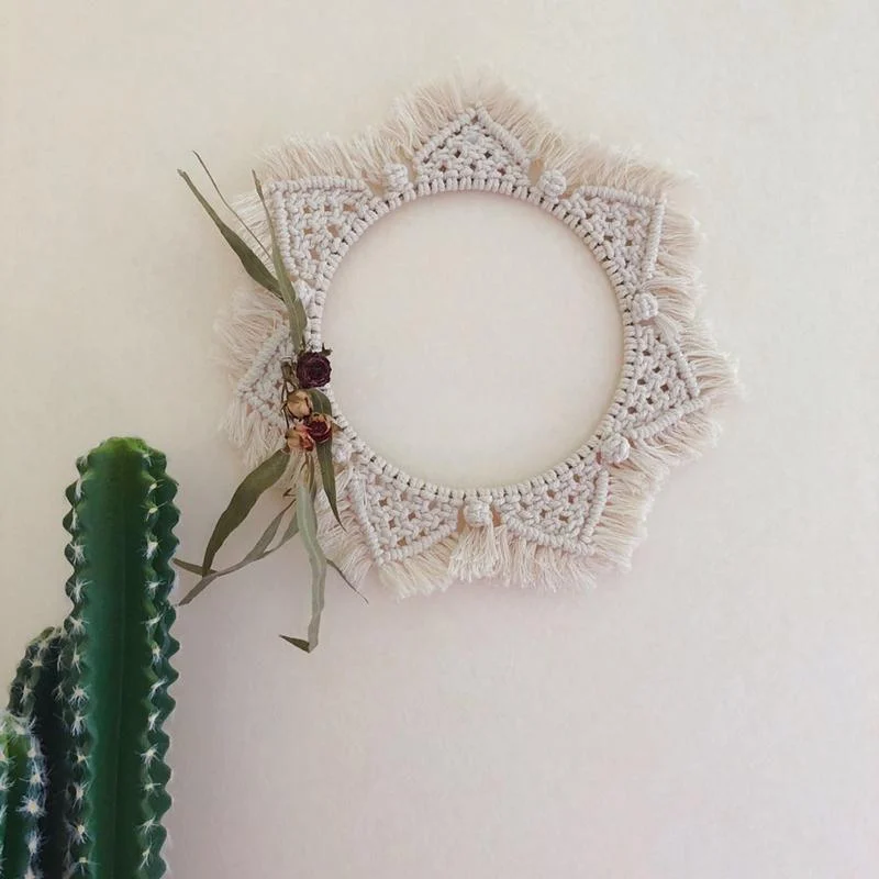 Dahlia Cotton Macrame Mirror - Glova