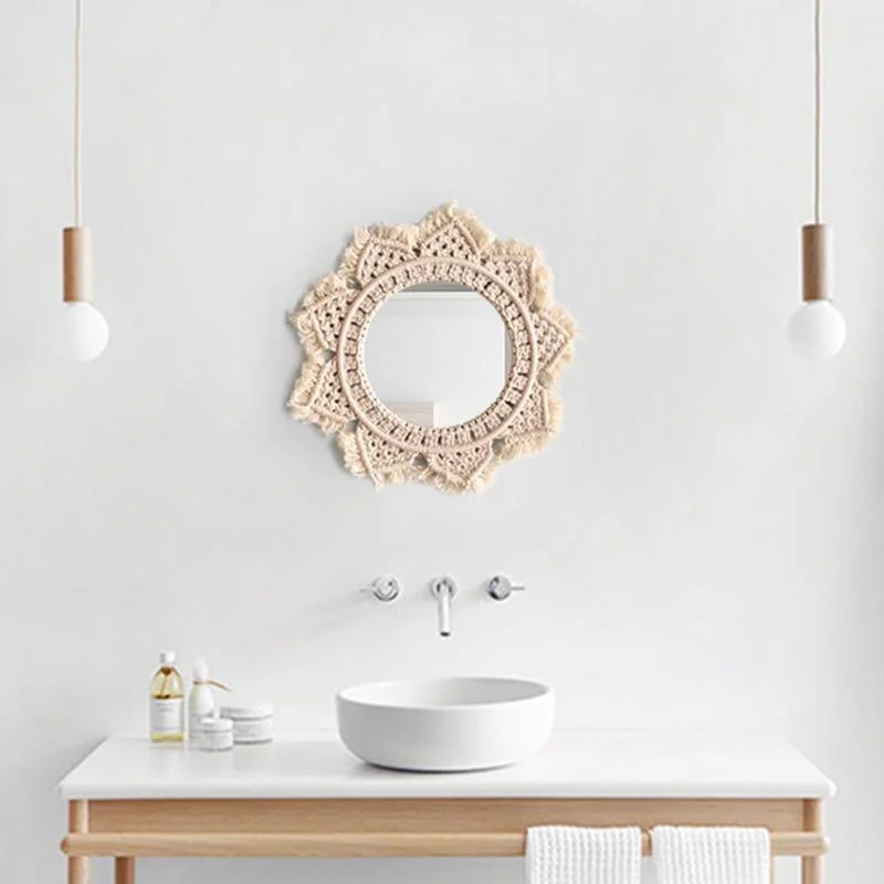 Dahlia Cotton Macrame Mirror - Glova