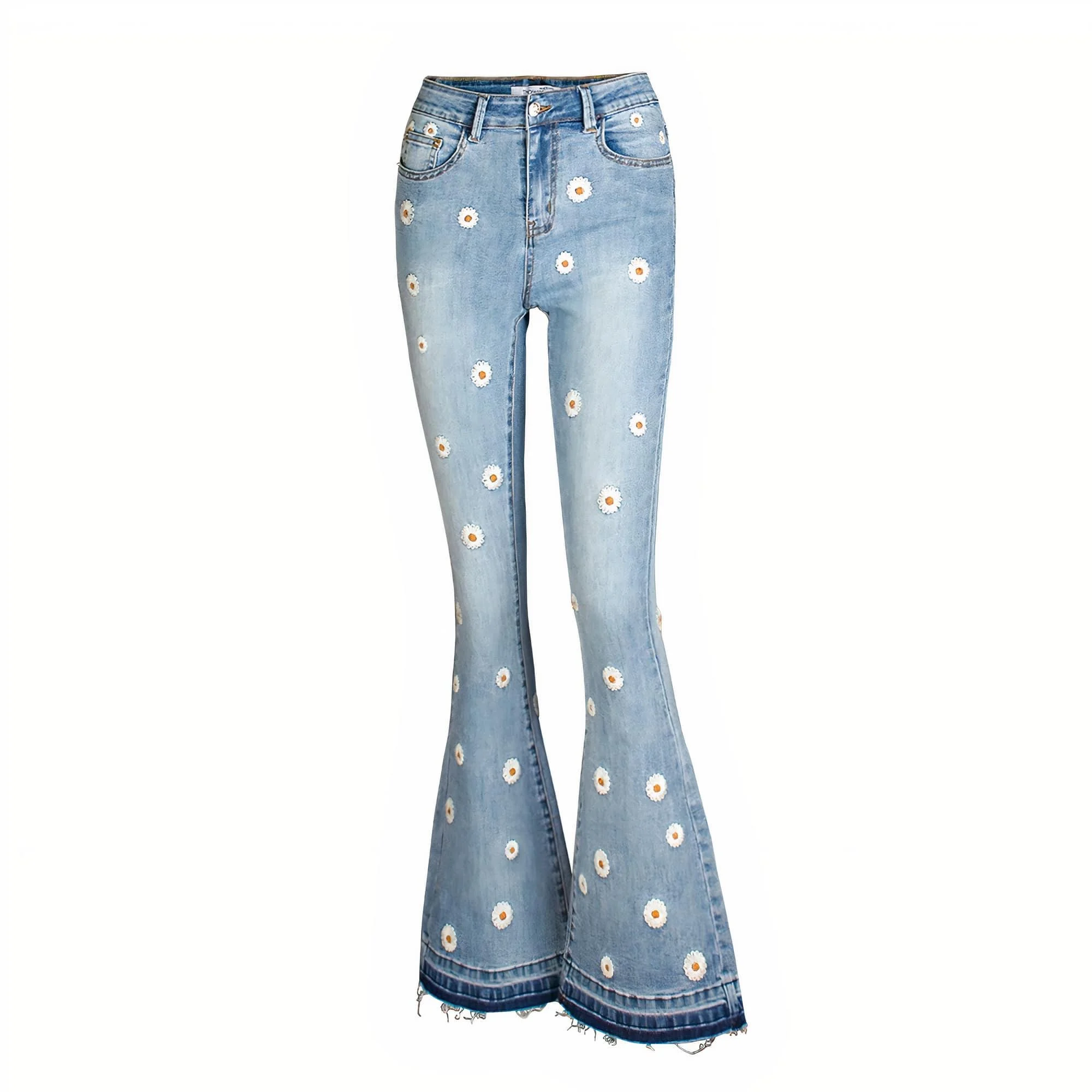 Daisies Embroidered Flare jeans - Glova