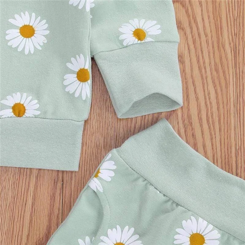 Daisy Print Sweatshirt + Joggers + Headband - Glova