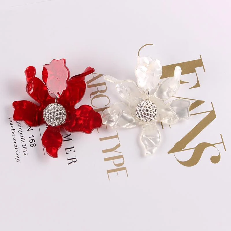 Damien Resin Flower Earrings - Glova