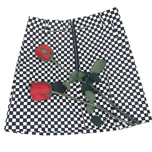 Daphne Checkerboard Mini Skirt - Glova