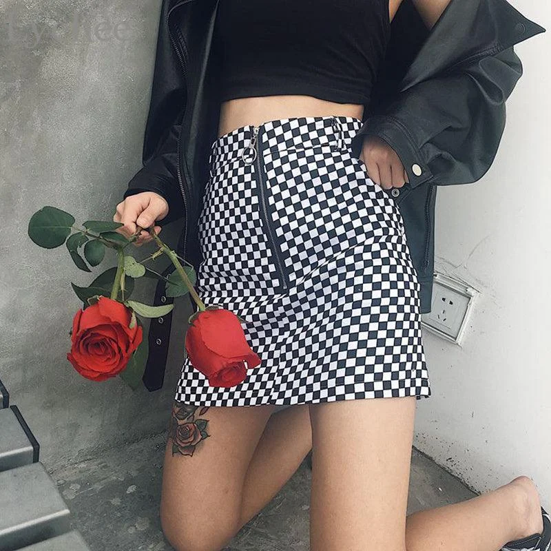 Daphne Checkerboard Mini Skirt - Glova