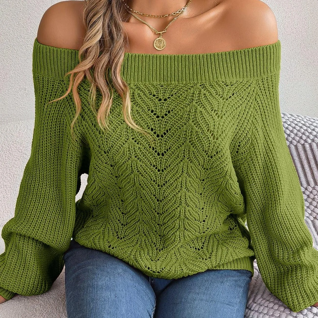 Daphne Off Shoulder Sweater - Glova