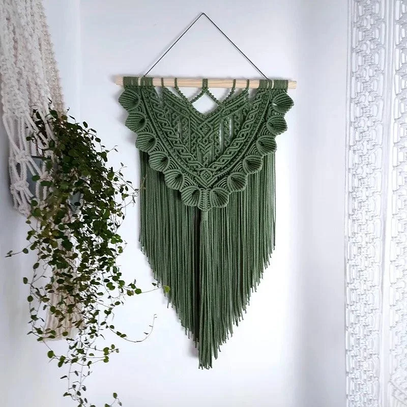 Dark Green Macrame Wall Hanging - Glova