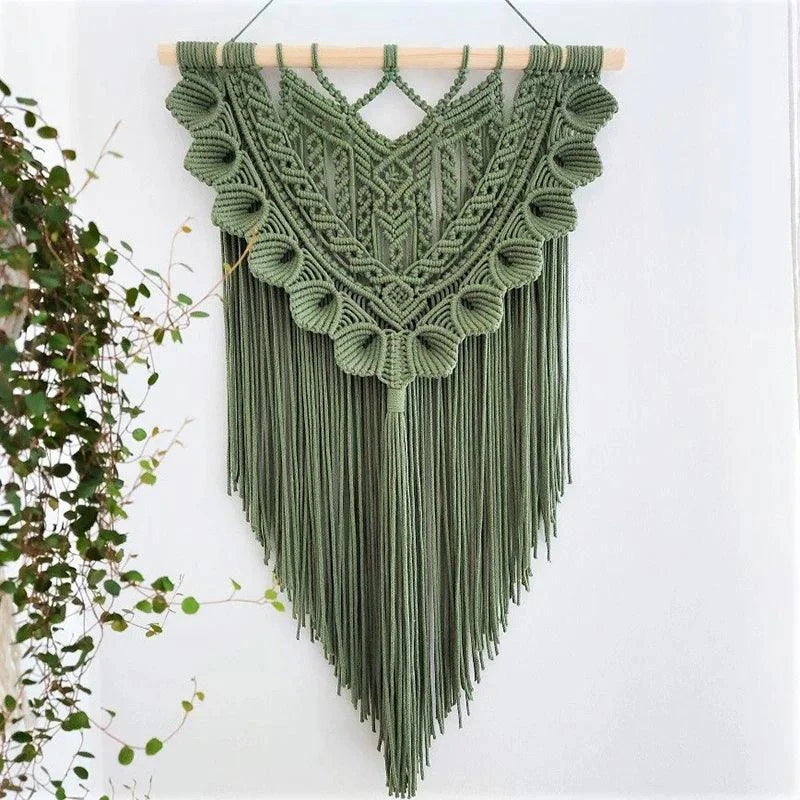 Dark Green Macrame Wall Hanging - Glova