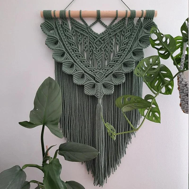 Dark Green Macrame Wall Hanging - Glova