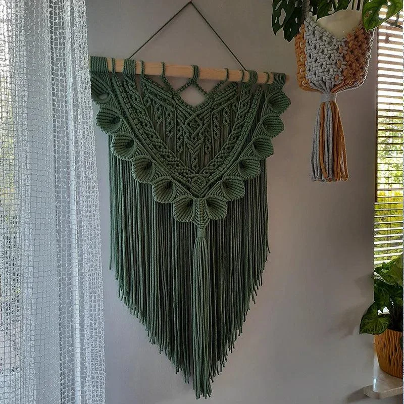 Dark Green Macrame Wall Hanging - Glova