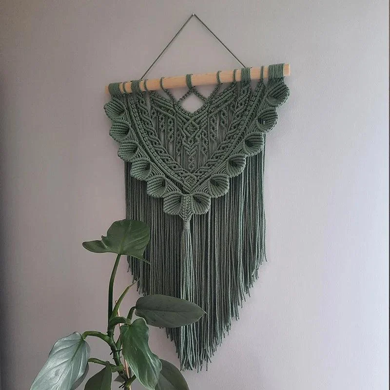 Dark Green Macrame Wall Hanging - Glova