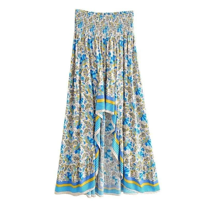 Daru High Waist Floral Skirt - Glova