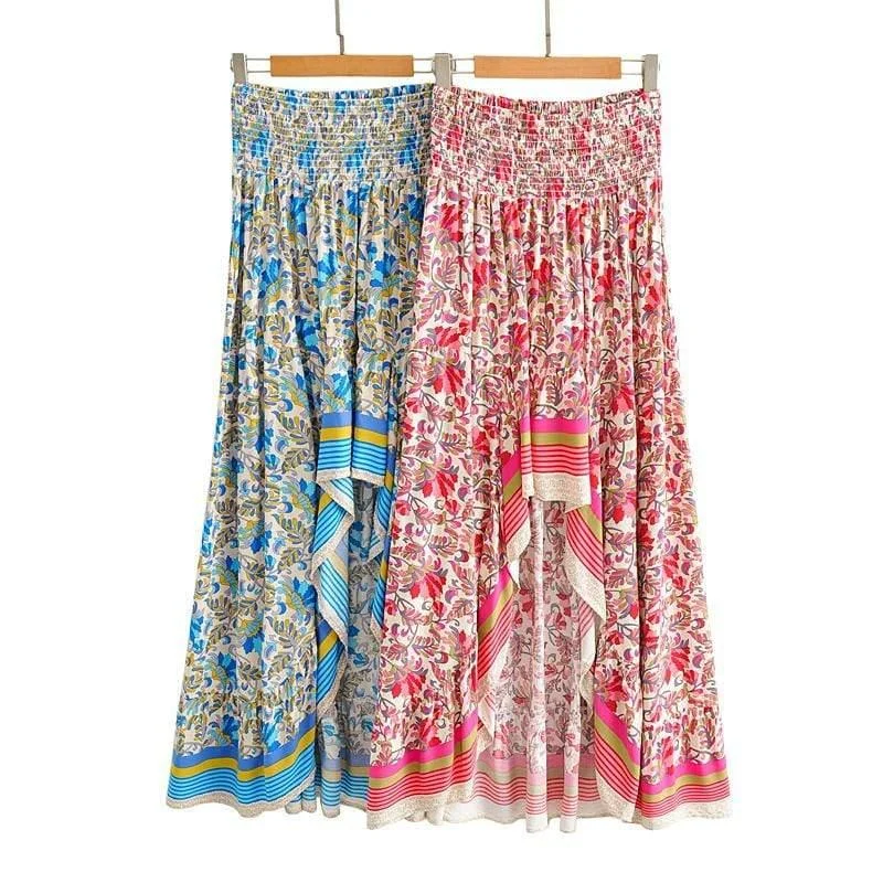 Daru High Waist Floral Skirt - Glova