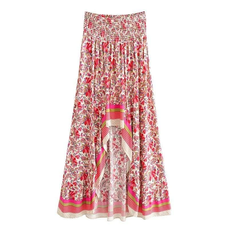 Daru High Waist Floral Skirt - Glova