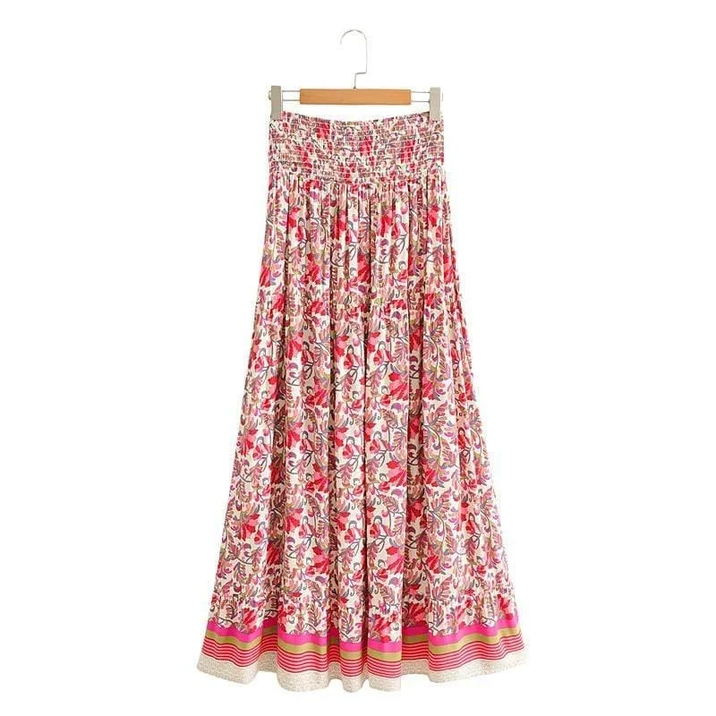 Daru High Waist Floral Skirt - Glova