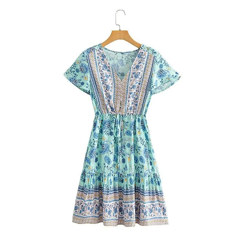 Davina Boho Mini Dress - Glova