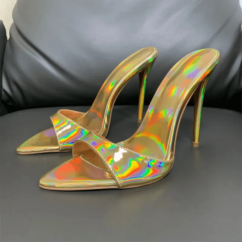 Dazzling Color Peep Toe Ladies Stiletto Sandals - Glova