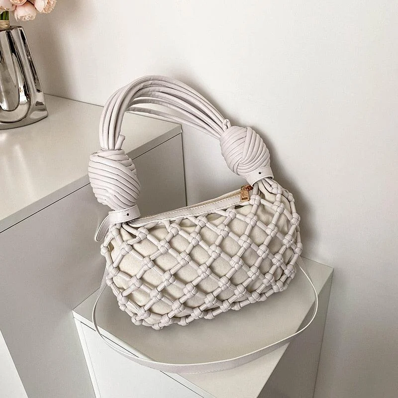 Defini Big Knotted Net Baguette Bags - 4 Colors. - Glova