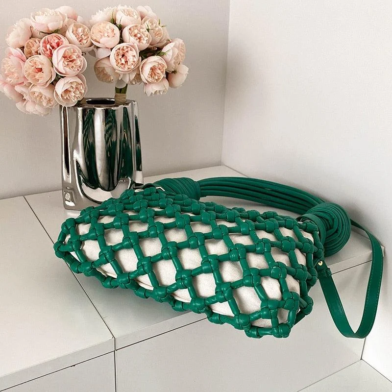 Defini Big Knotted Net Baguette Bags - 4 Colors. - Glova