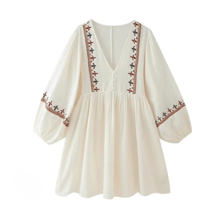 Delilah Embroidery Boho Mini Dress - Glova